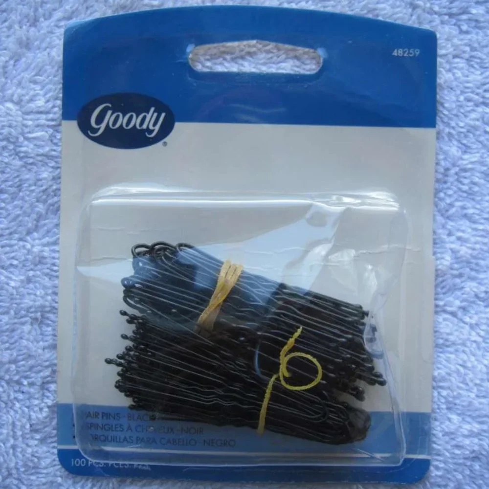 100 Metal Styling Hold It Secure Hair Pins Goody Coated Pin Blend Bronze Black